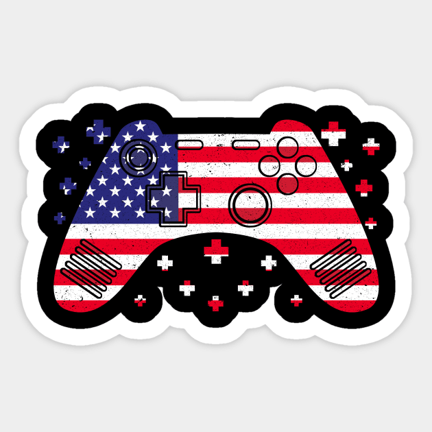 4th Of July Video Game Gamer Kids Boys Men USA Patriotic Independence Day Sticker by anesanlbenitez